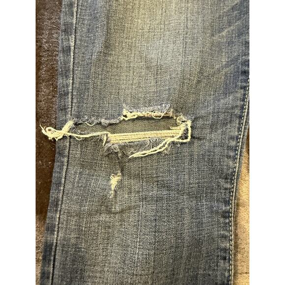 Abercrombie & Fitch Jeans Womens 4R W27 L31 Blue Distressed Skinny Raw Hem - Picture 5 of 15